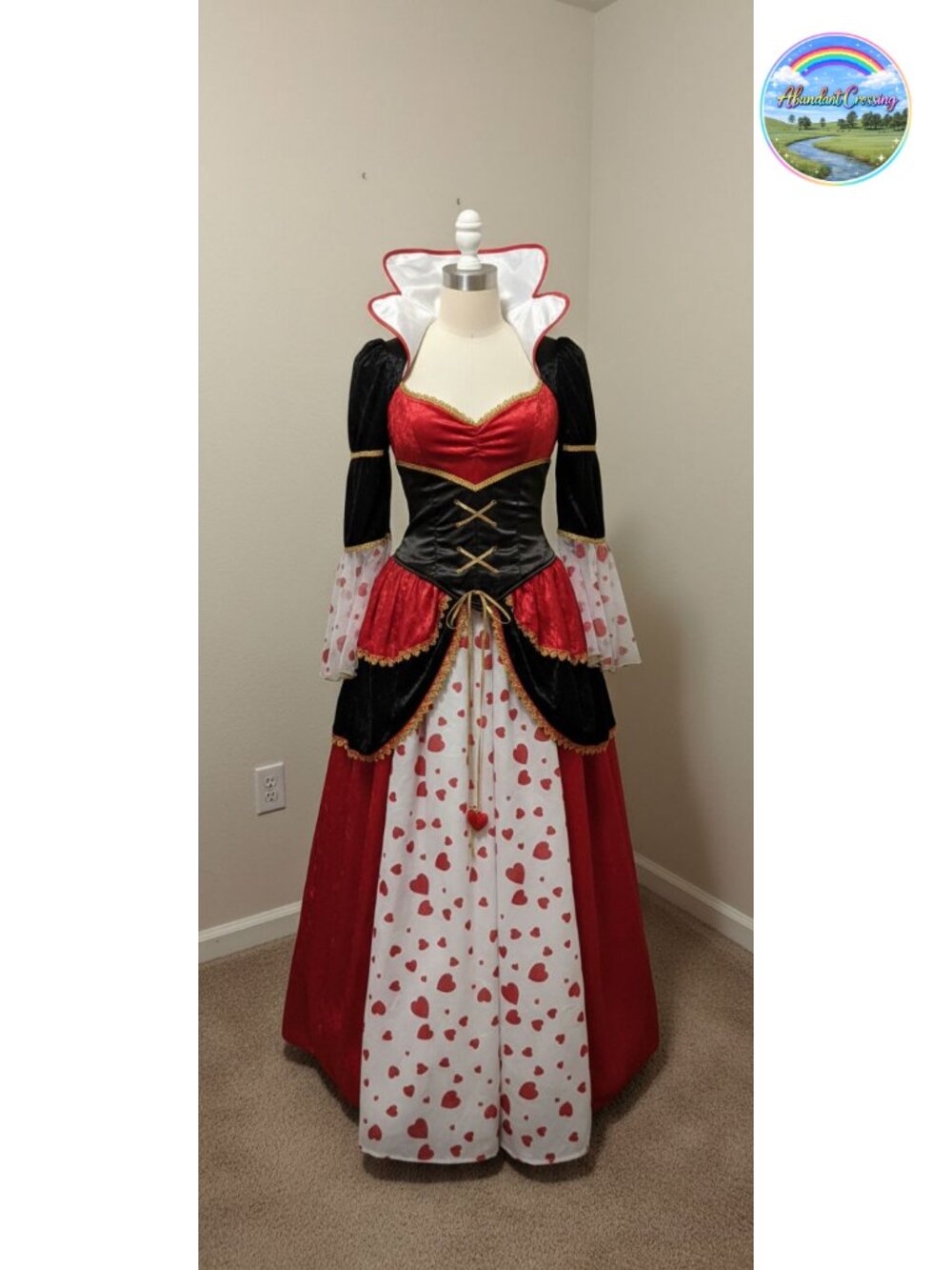 Queen of Hearts Adult Costume Dress Corset Halloween Cosplay
